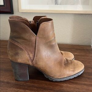 Clarks Brown Leather Heeled Boots